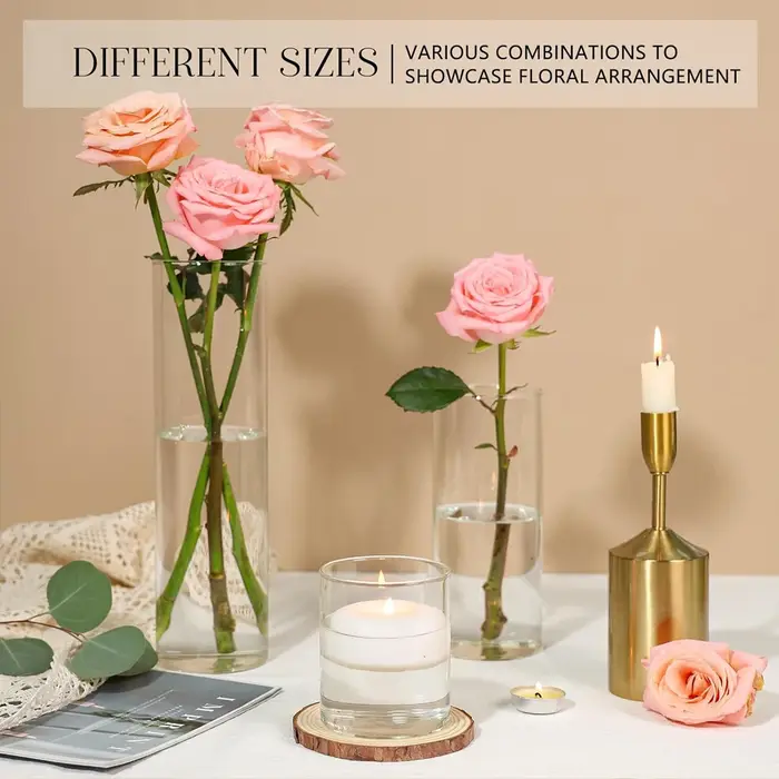 Vase en verre élégant, parfait pour les présentoirs de centres de table