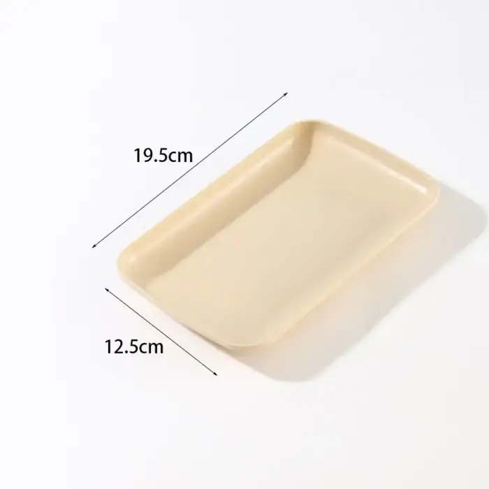 Assiette à Snack en Plastique de Haute Qualité, Assiette Carrée Réutilisable, Paille de Blé, Durable