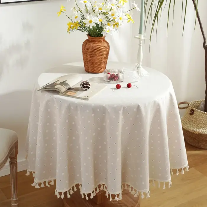 Nappe à pampilles imprimées, degré de tache, couverture de table anti-poussière pour la cuisine, la