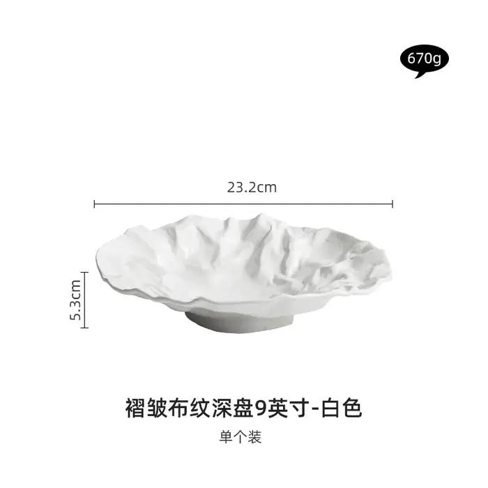 Assiette creuse pliante, vaisselle japonaise, salade de style occidental, vaisselle de haute qualité