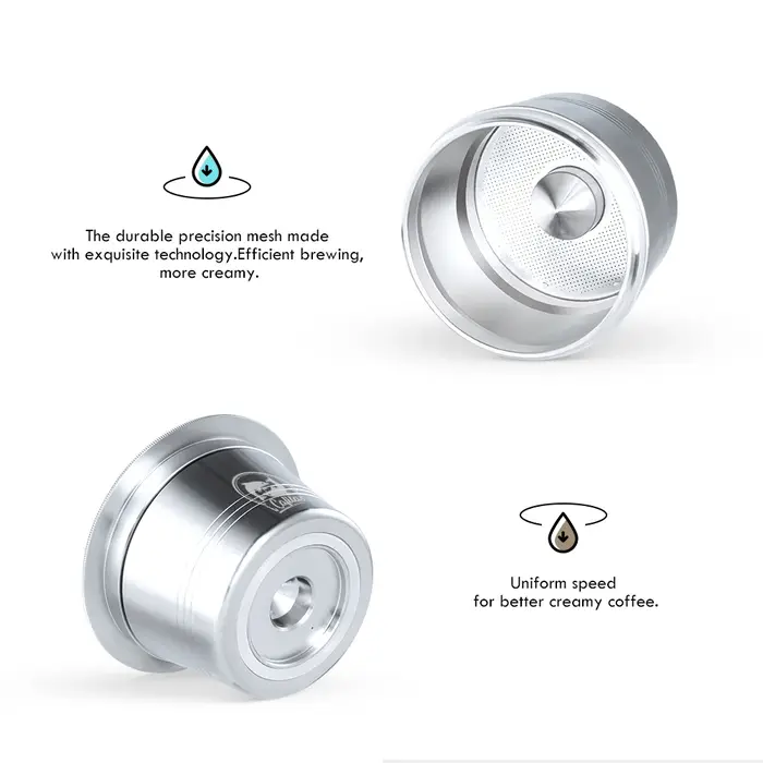 ICafilas dosette de café pour Caffitaly Tchibo Cafissimo réutilisable en acier inoxydable capsule