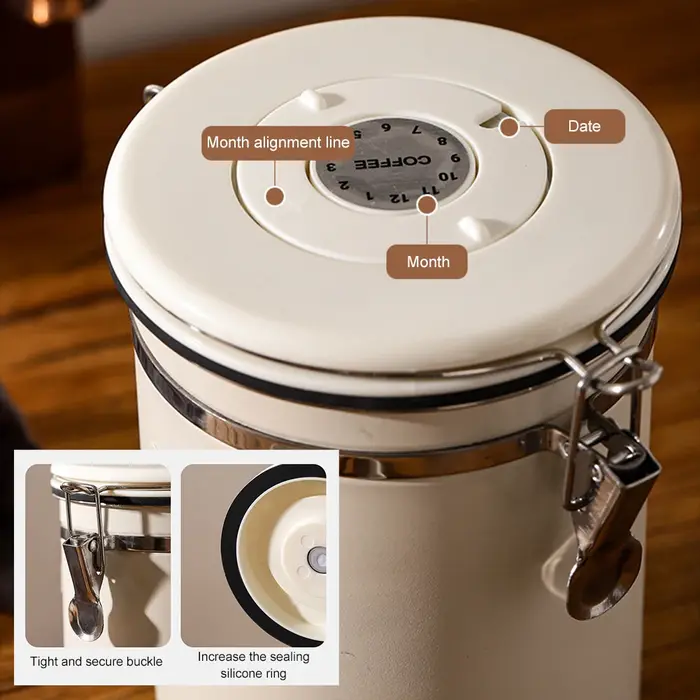 Boîte de rangement sous vide portable pour grains de café