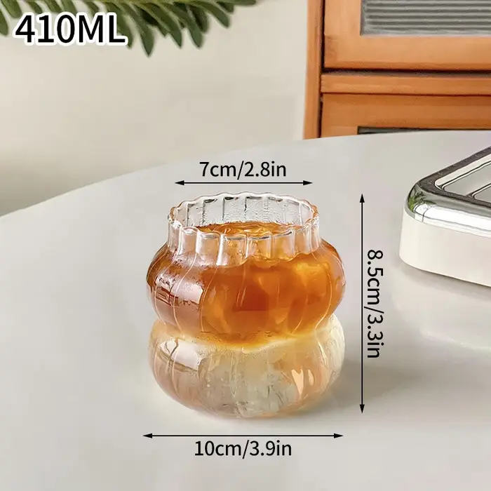INS tasses en verre Transparent rayure créative tasse à café froid jus de glace Cocktail tasse à boi