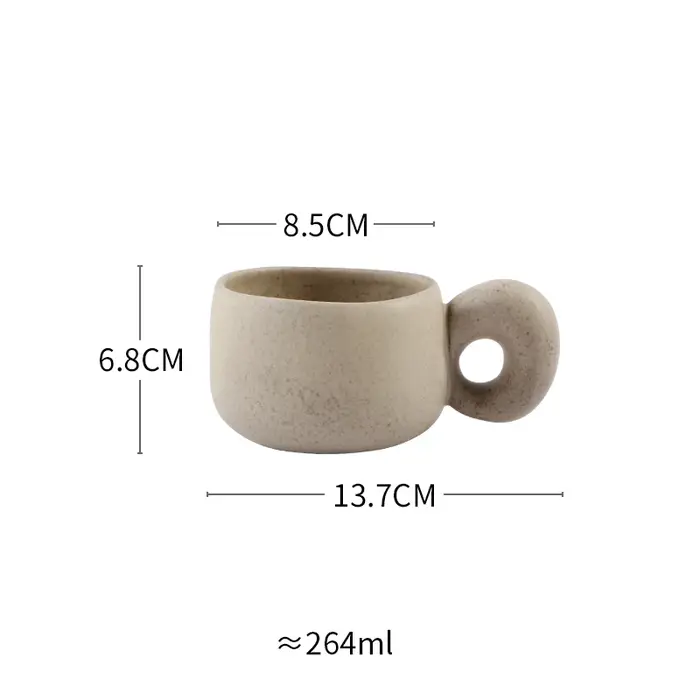 Tasse à café rétro en grès japonais, 300/600ml, pour petit déjeuner, lait, flocons d'avoine, bureau,