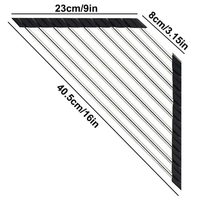 Égouttoir à vaisselle triangulaire enroulable
