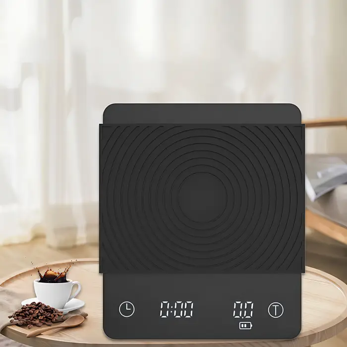 Balance à café Basic 3 Black Mirror pour le café filtre et l'espresso, débitmètre, minuteur automati