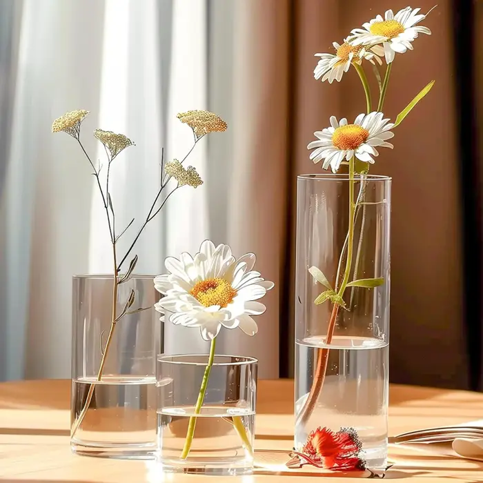 Vase en verre élégant, parfait pour les présentoirs de centres de table