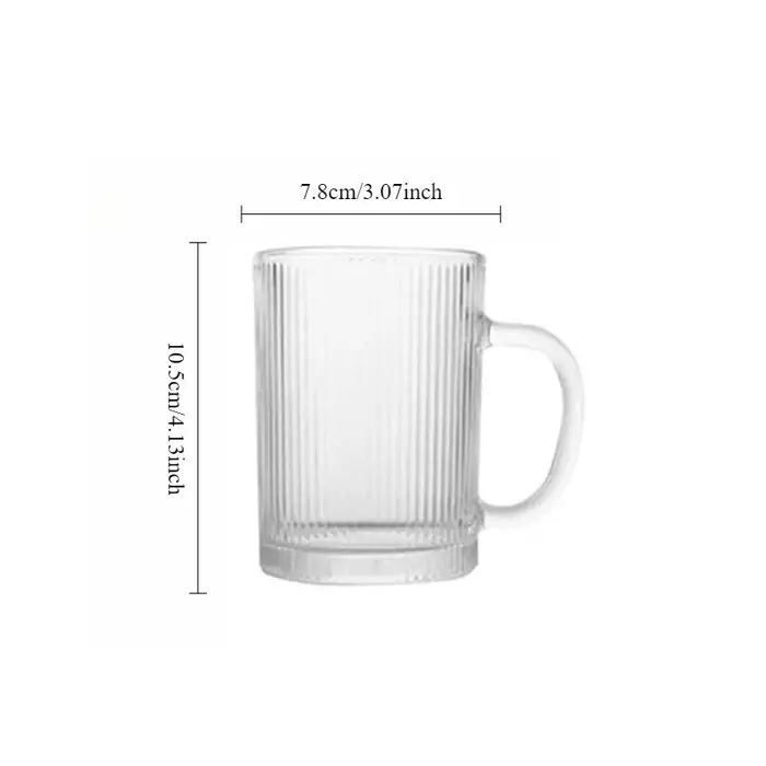 1 pièces Style nordique Latte moka tasses à café tasse en verre à rayures avec couvercle