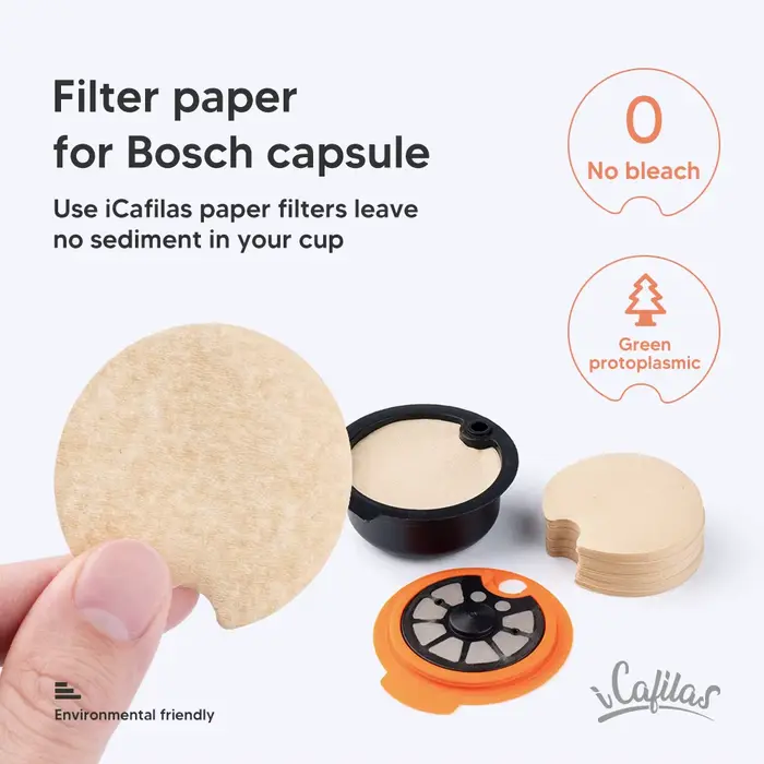 Icafilas-Filtre en papier pour capsules de café, dosette jetable, pour machine pivotante TasHansen