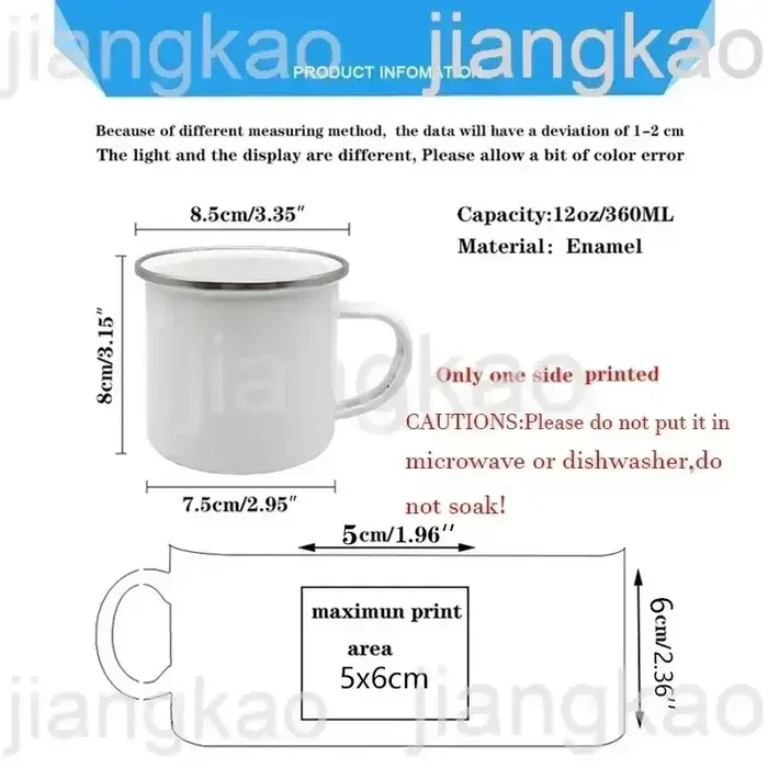Tasses en émail imprimées de livre de fleurs
