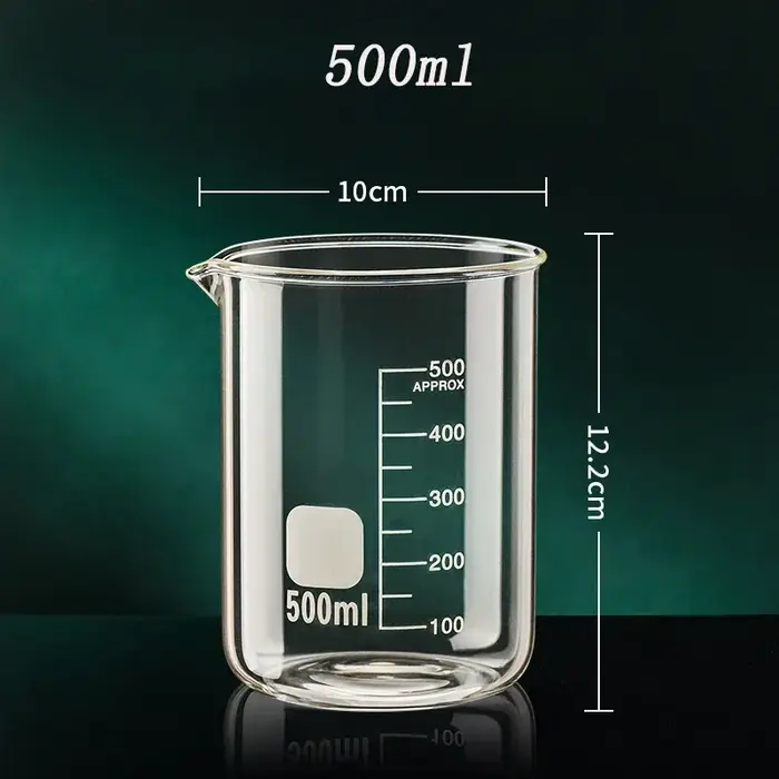 Tasse à mesurer en verre à haute teneur en Borosilicate