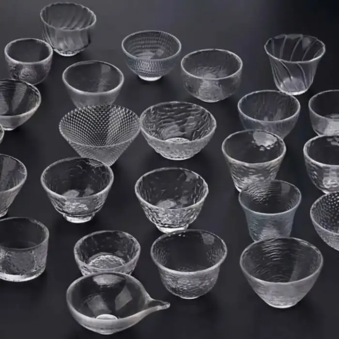 Tasse à thé en verre à grain de marteau japonais, tasse transparente en cristal, service à thé Kung Fu, petite tasse à thé pour propriétaire de la maison, bol à thé G