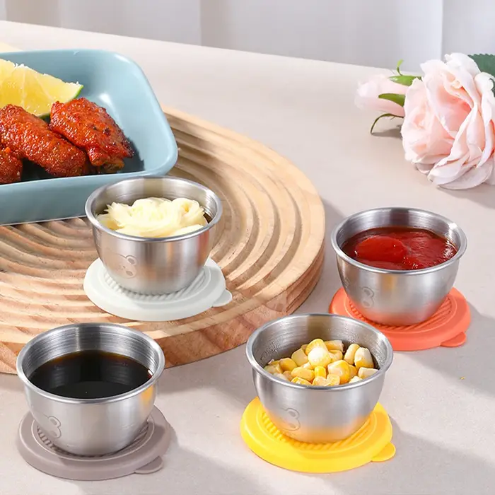 Récipient de Sauce à salade réutilisable en acier inoxydable 304