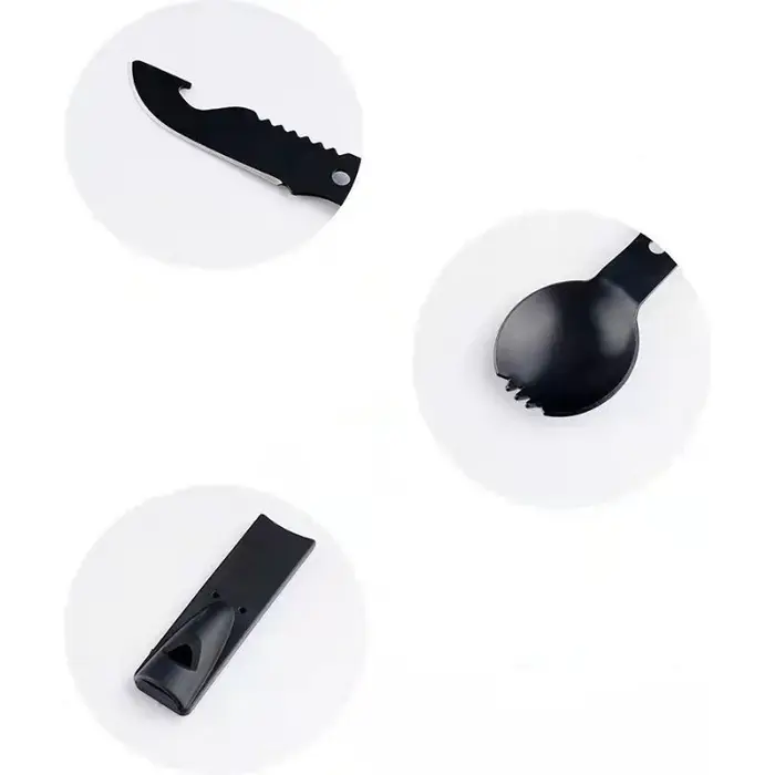Vaisselle de Camping en plein air couteau en acier inoxydable fourchette cuillère Portable multi-fon