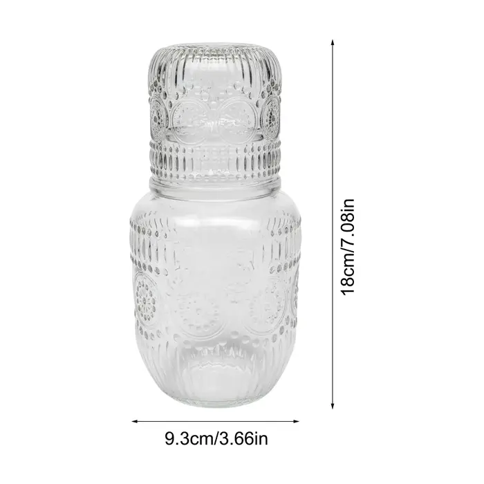 Carafe et verre de chevet motif flocon de neige – Pichet à eau avec tasse pour thé