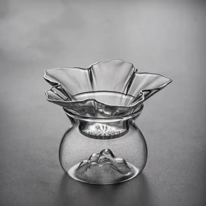 Passoire à thé en verre à fleurs avec Base de support