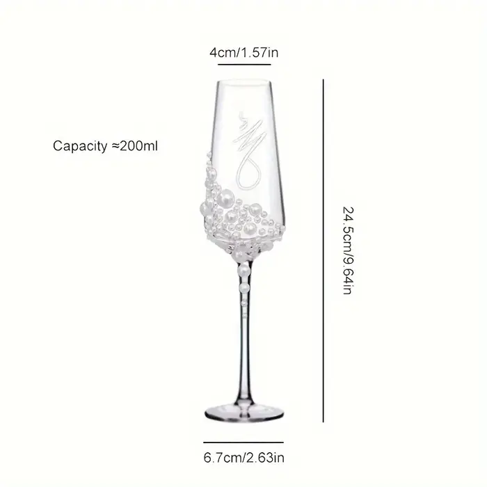 Verres à Champagne élégants en cristal perlé