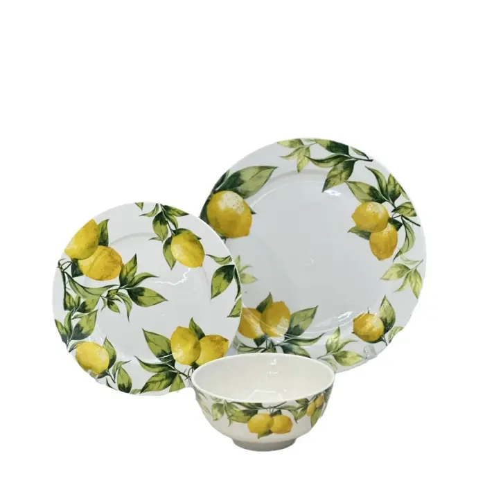 Assiette en porcelaine à motif citron