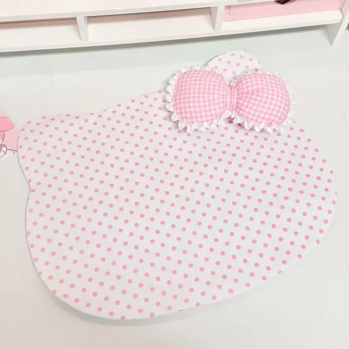 Napperon à pois rose mignon, tapis de Table décoratif atmosphérique, nappe de bureau antidérapante p