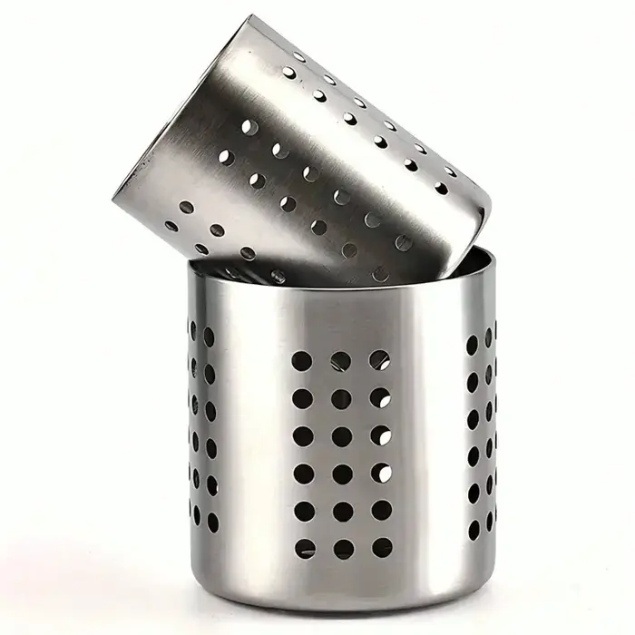 Boîte de rangement pour baguettes en acier inoxydable cylindrique