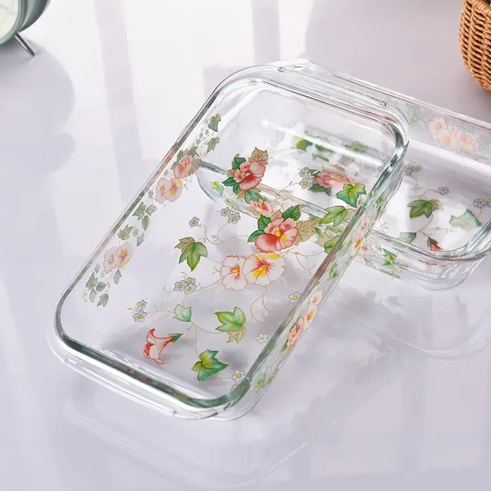 Plats en verre rectangulaire pastorale