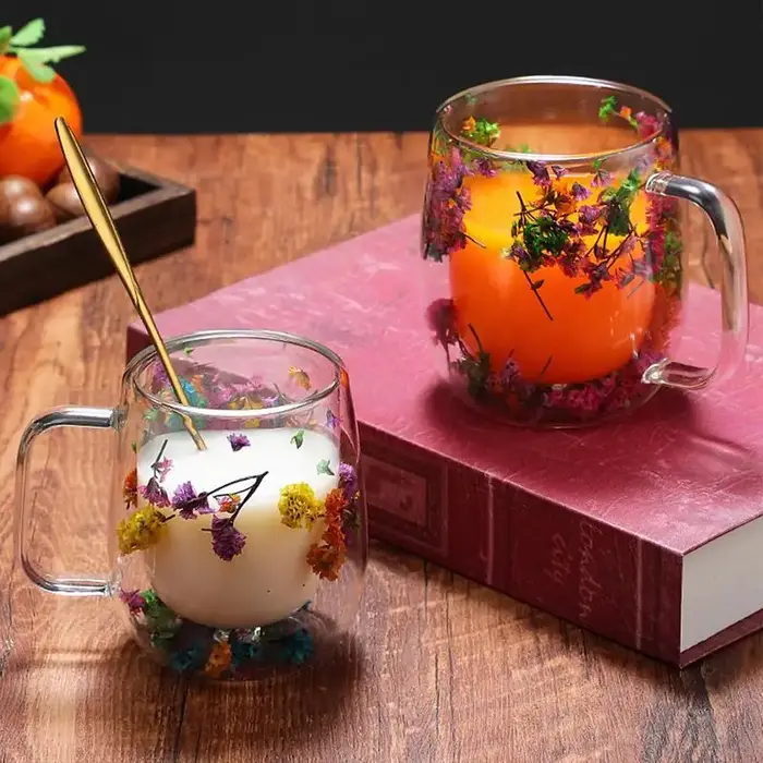 Tasses en verre à double paroi
