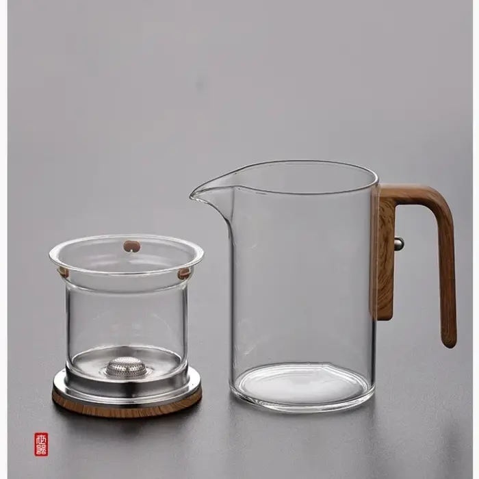 Théière en verre filtrant en un clic