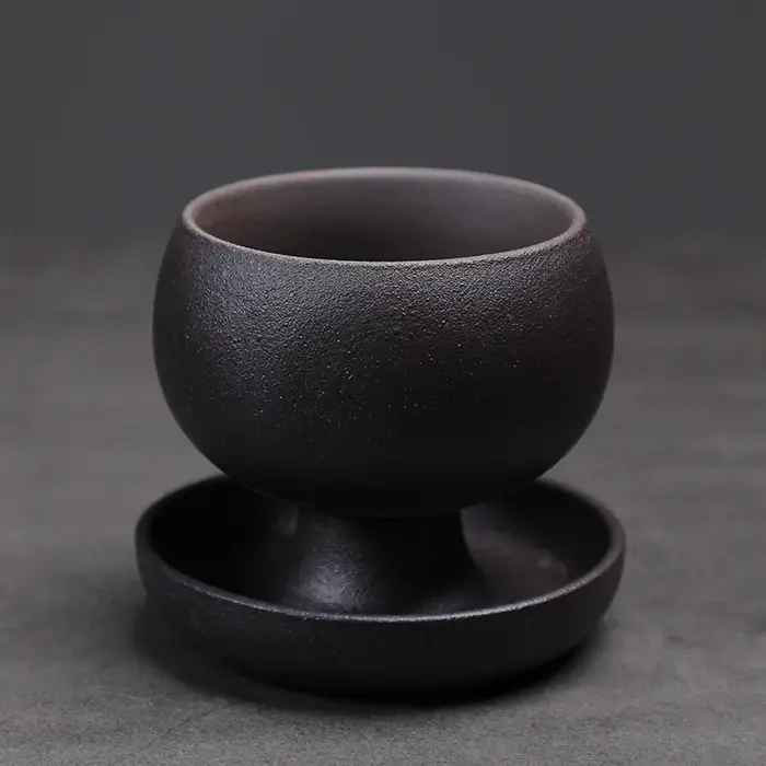 Petite tasse à café ronde en céramique créative avec soucoupe 5oz 150ml tasse à café de thé rétro