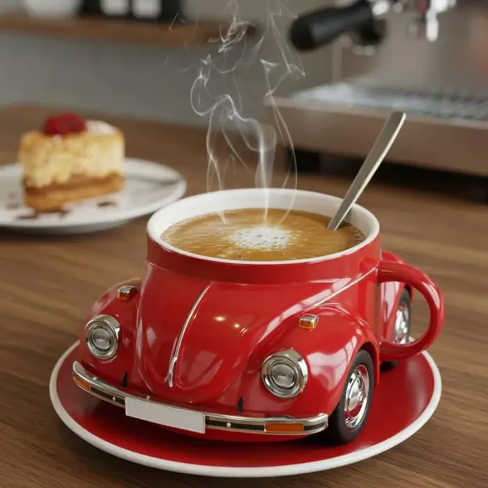 Mug à café créatif rétro en forme de voiture de sport Beetle 300ML avec poignée