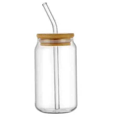 1 Pcs Disponible Mason Bocaux Café Tasse avec Pailles Couvercles Glacé Café Verres Boisson Jus Tasse