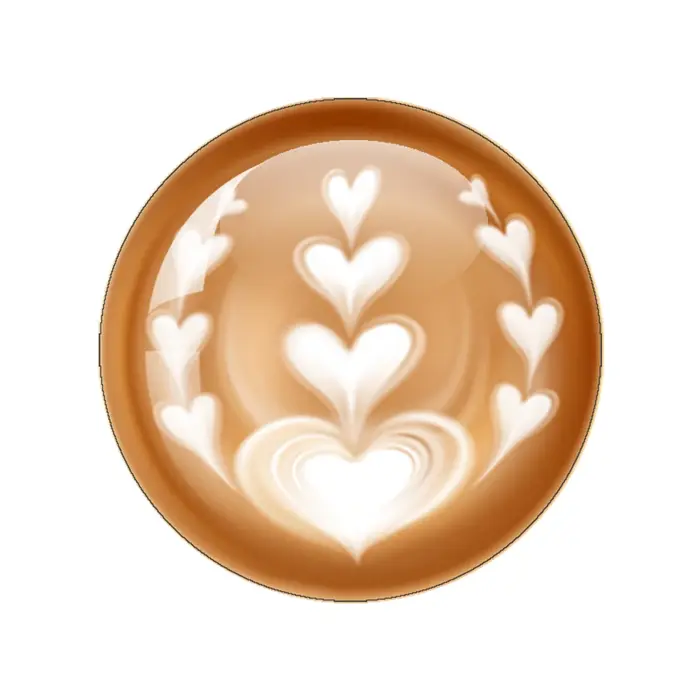 Café Latte sculpture coeur d'amour 12 pièces un ensemble 10mm/18mm/20mm/25mm/40mm rond Photo verre Cabochon démo dos plat faisant trouver