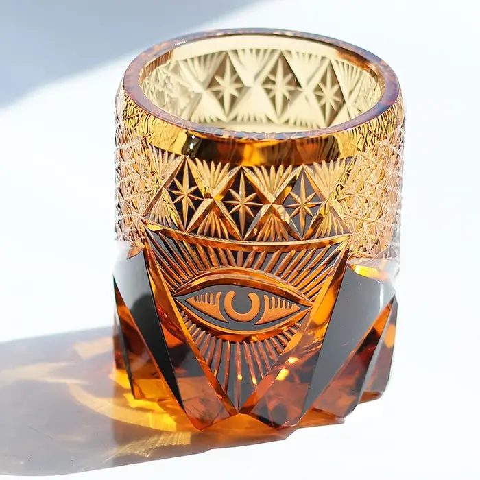Verre à vin de luxe en cristal Eye Of God, gobelet à whisky, brandy, snifter pour body, EDO, Kiriko,