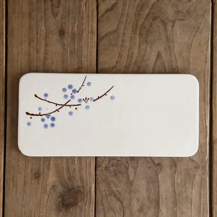 Assiettes rectangulaires en céramique de style japonais