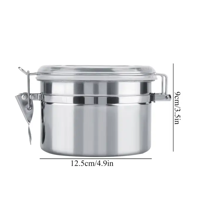 Récipient à café scellé sous vide en acier inoxydable, pot de rangement de grains de café pour la cu