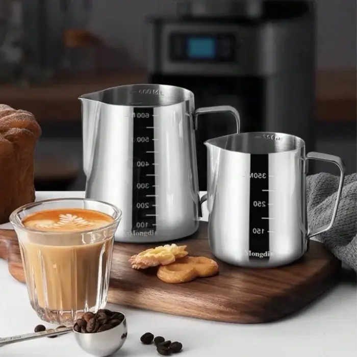 Tasse graduée en acier inoxydable pour café