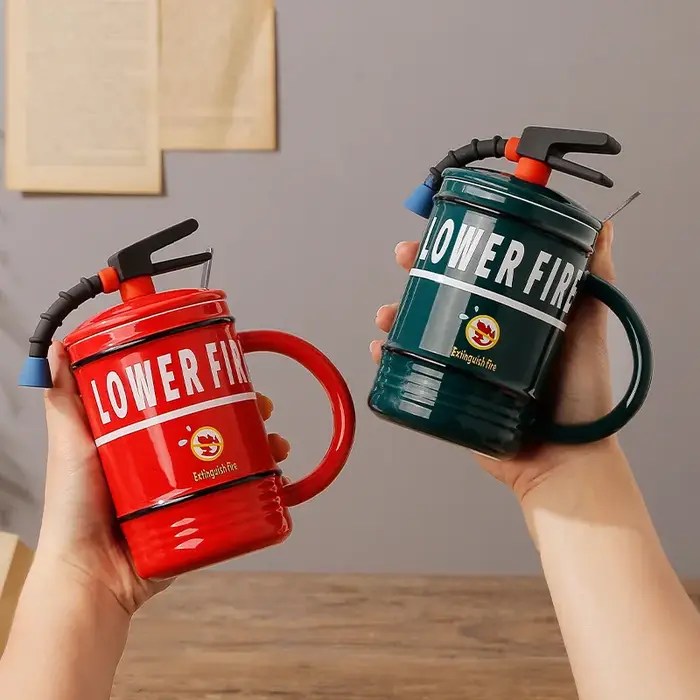 Mug à café créatif en céramique avec couvercle