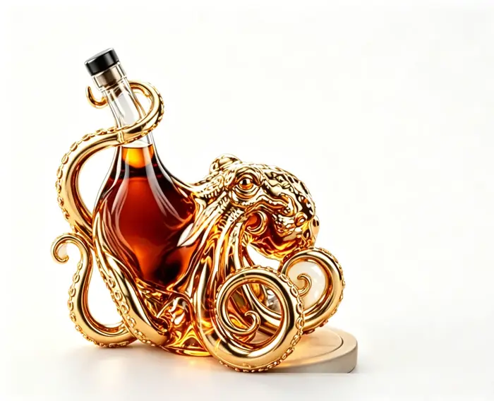 Carafe en verre artisanale en forme de pieuvre