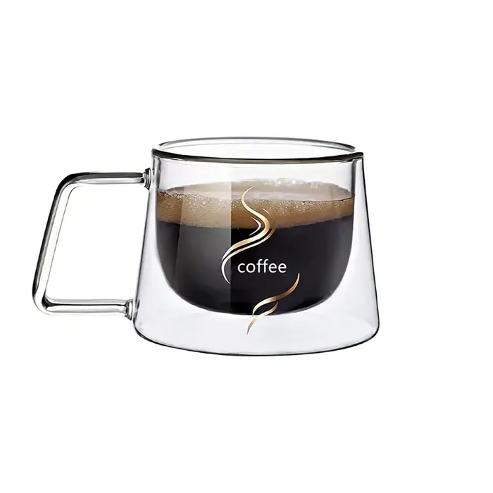 Tasse à expresso transparente résistante à la chaleur de 200ML, tasse à café en verre à Double paroi