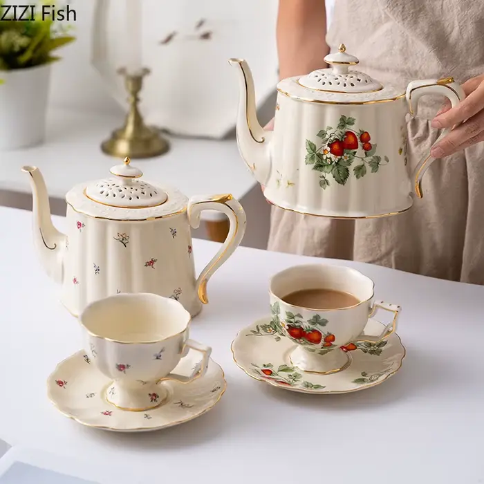 Tasse à café rétro européenne et ensemble de thé de l'après-midi