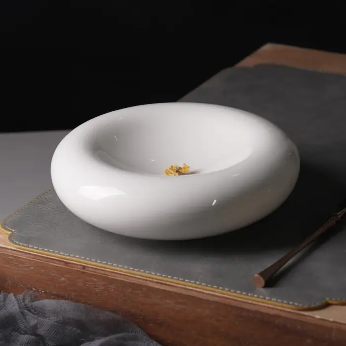 Assiette circulaire créative en céramique avec isolation Double couche