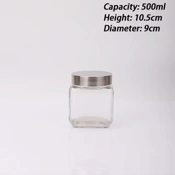Bocaux en verre avec couvercle en acier inoxydable, essentiels pour le stockage, bocaux en verre car