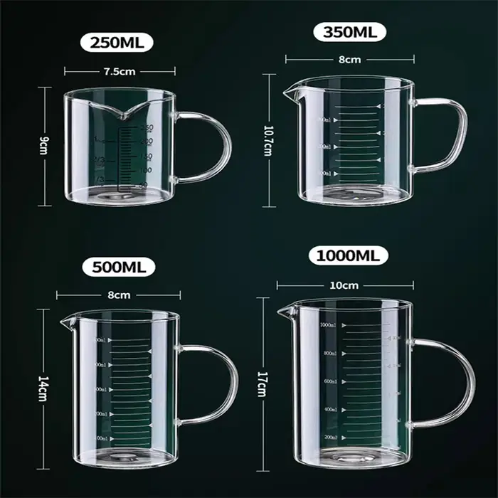 Tasse à mesurer en verre avec poignée