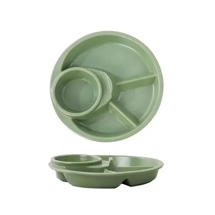 Assiette Ronde pour Salade de Fruits, Plateau à Dip pour Petit-Déjeuner, Assiettes à Dîner, Plats à 