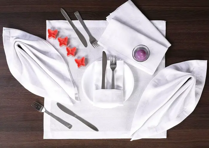 Lot de 12 serviettes de table 100 % coton pour 18 pouces