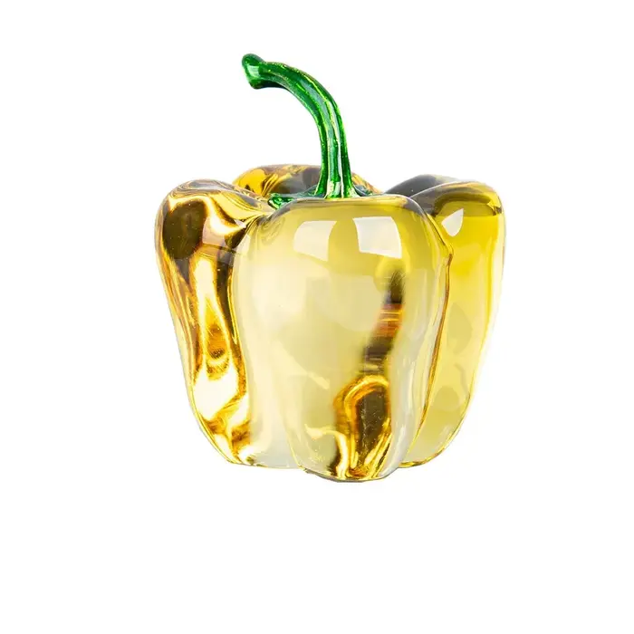 Ornements de poivre vert, glaçure colorée, décoration de maison en verre, cristal, Quartz, cadeau So