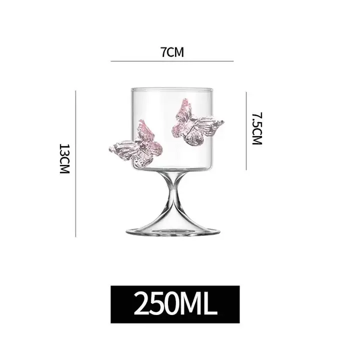 Verre à vin papillon tridimensionnel, tasse ronde Simple, verres à vin créatifs faits à la main, tas