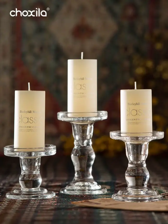 Bougeoir en verre 1 pièce