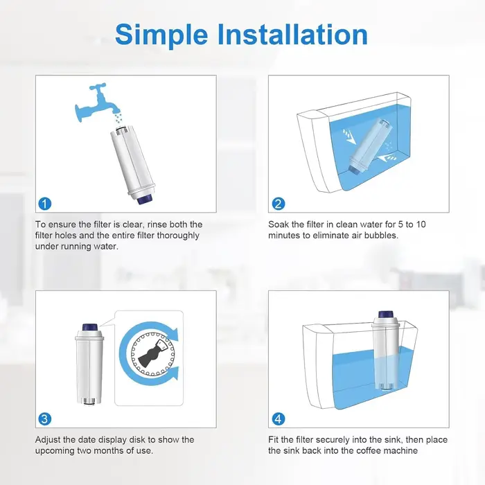 Filtre à eau pour machine à café compatible avec les machines à café Delonghi
