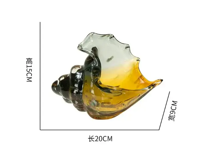 Statue de coquille colorée en verre Transparent
