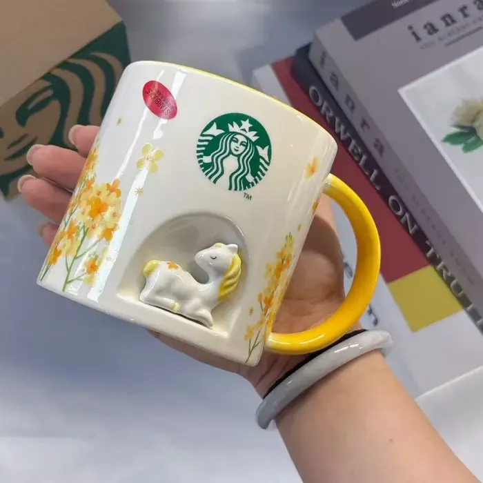  Mug en céramique Starbucks 355 ml avec figurine de poney 3D